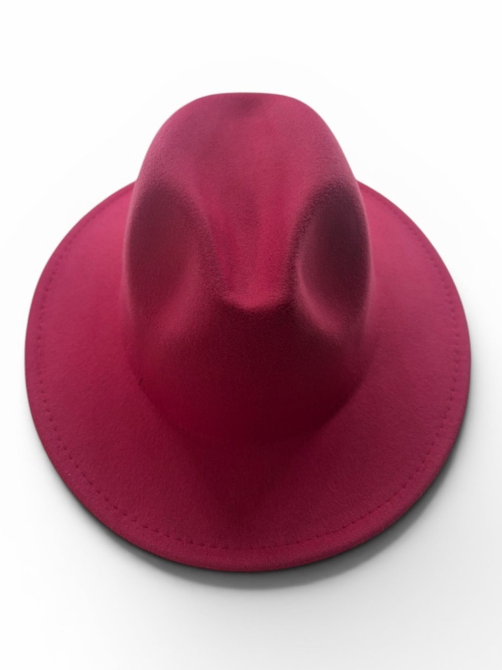 Wide Brim Felt Fedora Hat Berry Pink Rich Berry, stage, Mountain,Panama